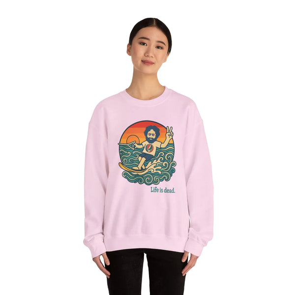 Grateful Dead - Waterskiin' Jerry Life is dead. Crewneck Sweatshirt - StealieShop